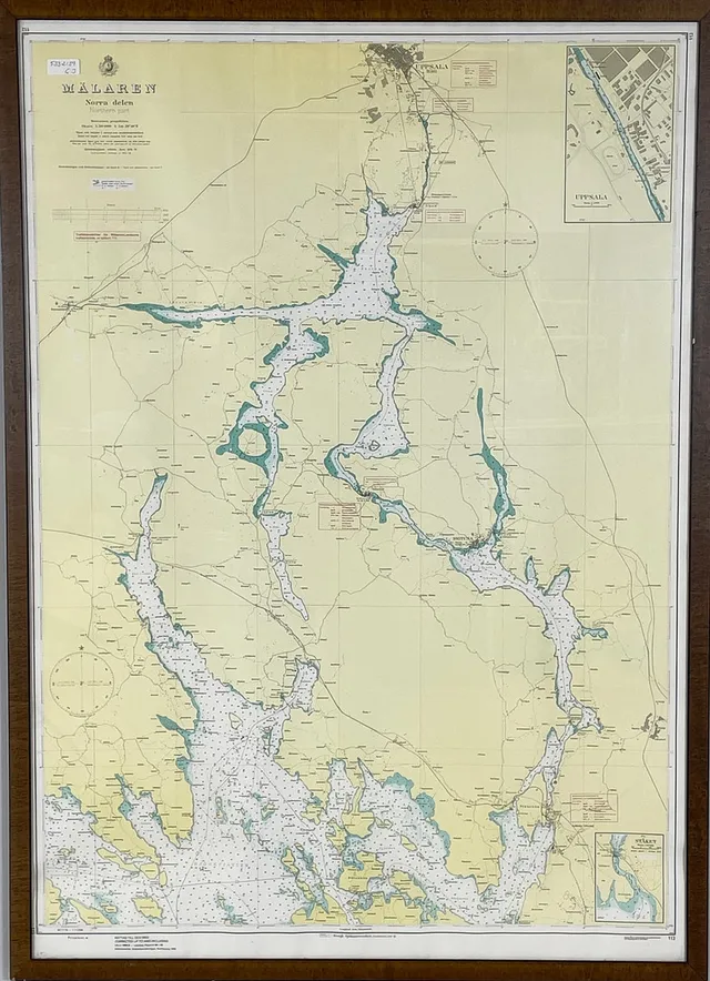 KARTA/SJÖKORT, "Mälaren, Norra delen", Kungliga Sjökarteverket, Stockholm.