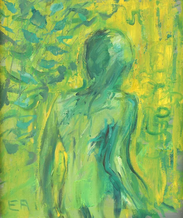 ERWIN ANDERSSON. "Ryggen", olja på duk, signerad E.A.