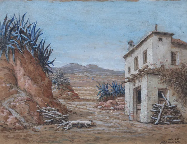 MAURICI VILOMARA I VIRGILI. Landscape with a farmhouse.