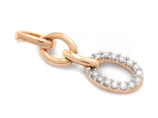 HÄNGE, 18K roséguld, 14 briljantslipade diamanter ca 0,11 ctv, vikt 1,3 g.