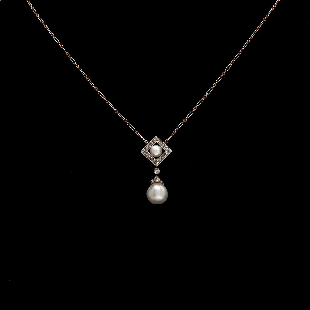 Pearls and diamonds choker, early 20th Century. — Necklace — Balclis