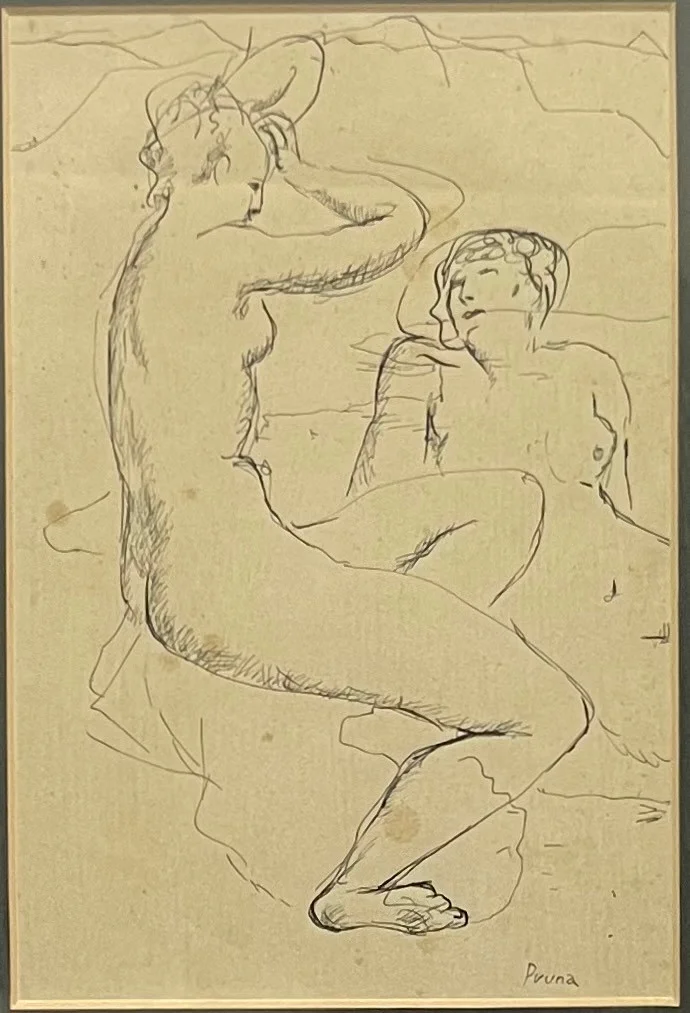 PERE PRUNA. Las Modelos. Dibujo a tinta sobre papel. — Drawings — Arce Auctions
