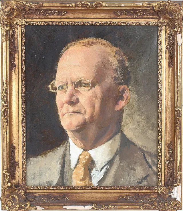 AKKE KUMLIEN. Porträtt, olja på duk osignerad.