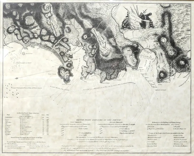 A DEPLOYMENT MAP OF THE BATTLE OF ST LUCIA.