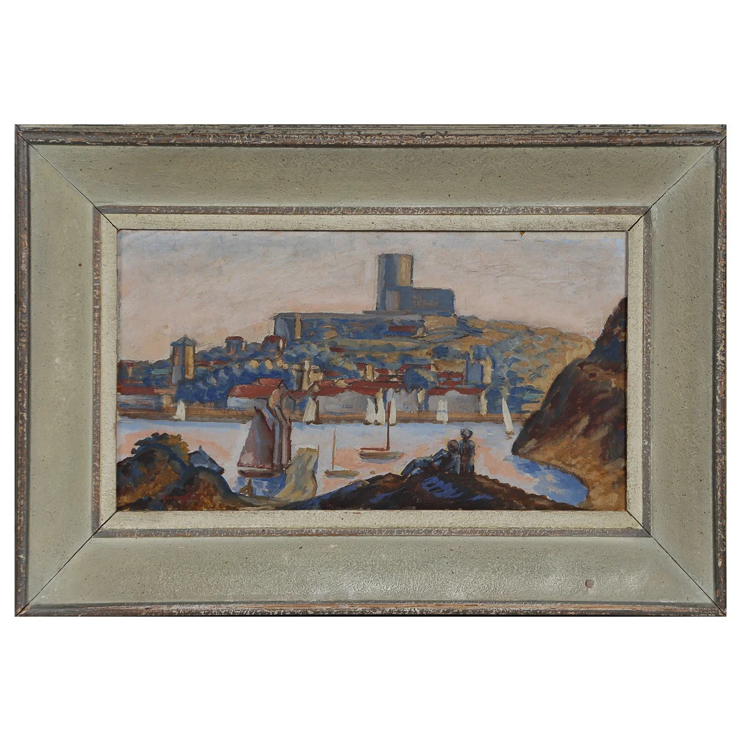 KURT JUNGSTEDT. (1894-1963) "MARSTRAND" OLJA PÅ PANNÅ, SIGNERAD (NAMNAD A TERGO). — Paintings — Auktionskammaren Sydost Kalmar
