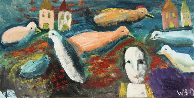 Untitled. Signed WSO. Oil on canvas. 67×130 cm.