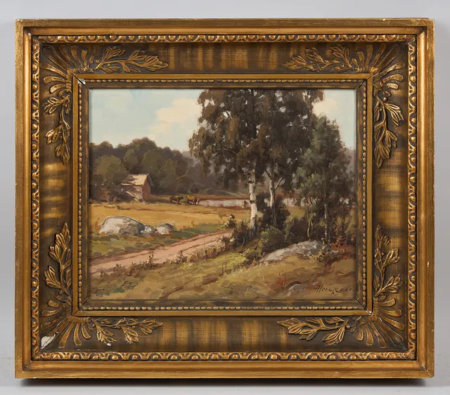 ARTHUR HEICKELL. Sommarlandskap, signerad, olja på duk.