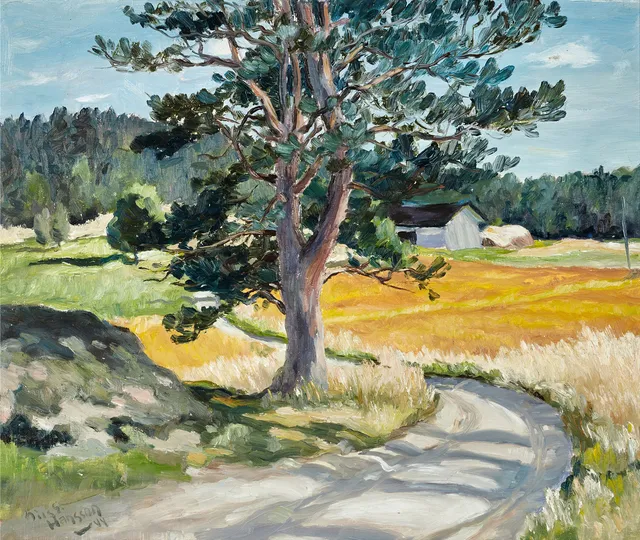 NILS HANSSON (1900–1996), Motiv från Mälarhöjden, signerad och daterad -44, olja på pannå.