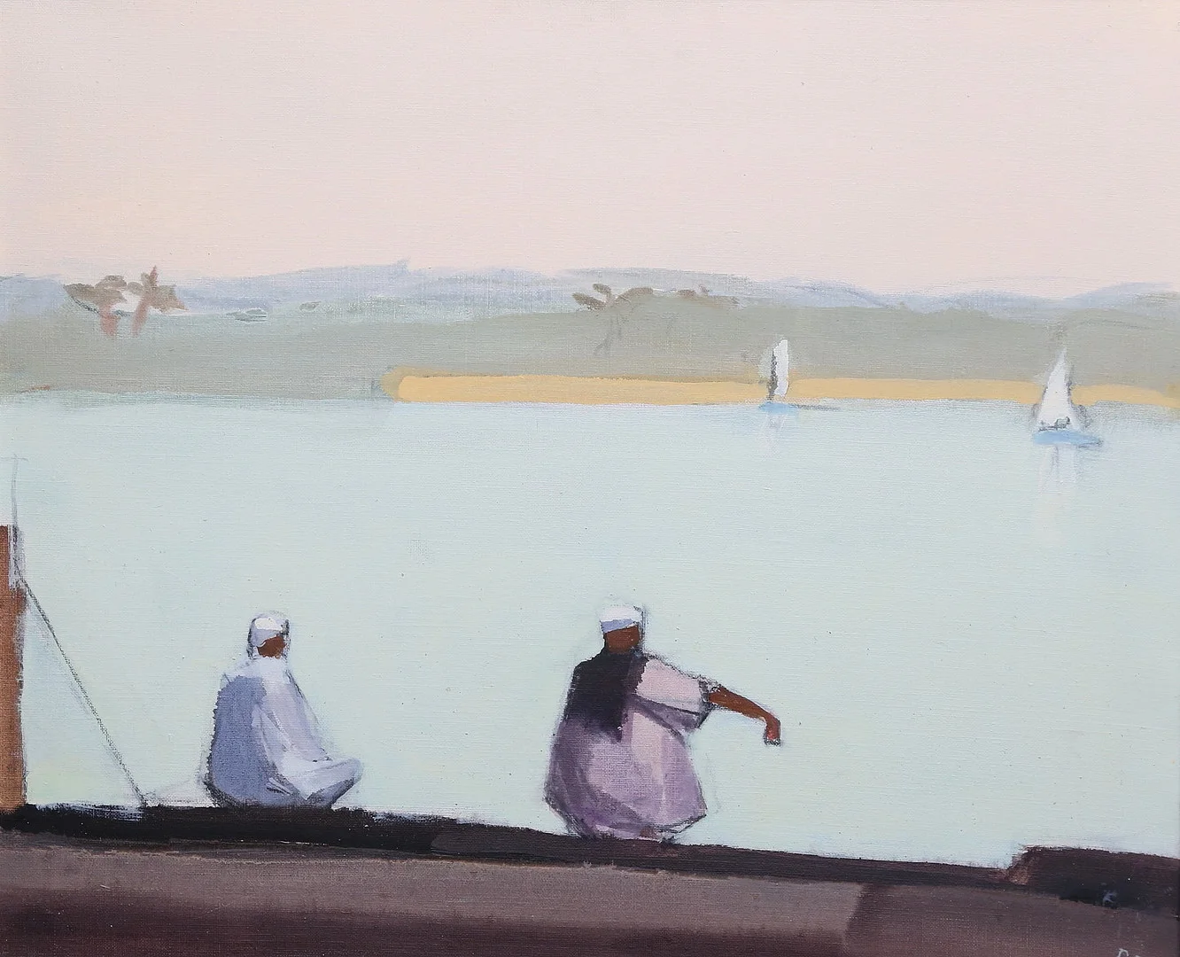 BENGT REINHOLTZ. Strandbild. Olja på duk, signerad BR och daterad 80. — Paintings — Gomér & Andersson Linköping