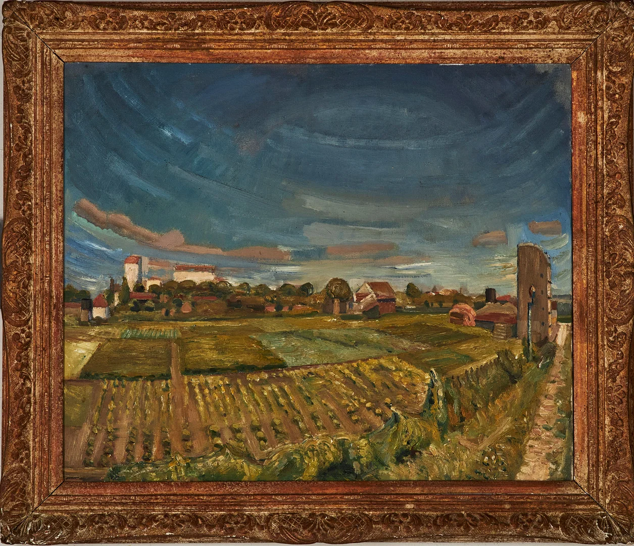 BERNHARD NEUMAN. "Trädgårdsfält", olja på duk, signerad och daterad 1931. — Paintings — Stockholms Auktionsverk Sickla