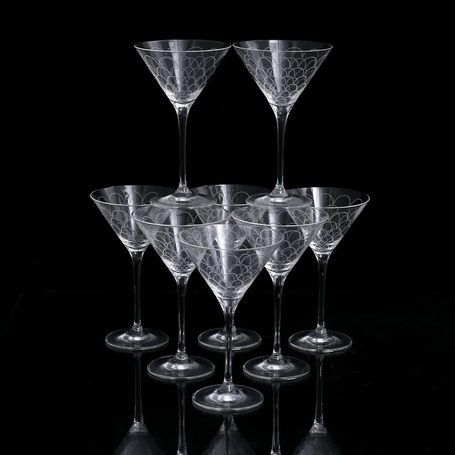 COCKTAILGLAS, 8 st, dekor Barbro Wesslander, Boda Nova.