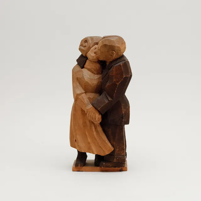 FRANS LARSSON. "Slussen", skulptur, snidat trä, monogramsignerad F.L.