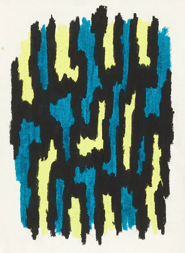 BIRGER ALSIÖ (1941-2021). (2) "Spontan färgkomposition", signerade och daterade -71/72, pastell.