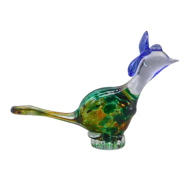 VOGEL-FIGUR AUS MEHRFARBIGEN GLAS.
