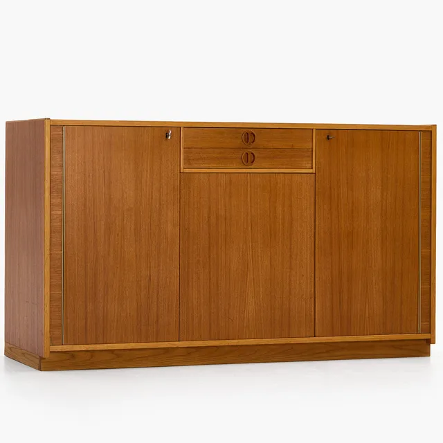 SIDEBOARD, fanerat i ek och teak, 1960-tal.