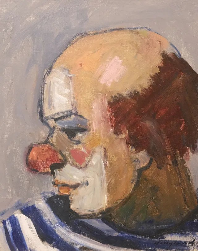 BENGT HILLGRUND. KLOWN, OLJA PÅ DUK.