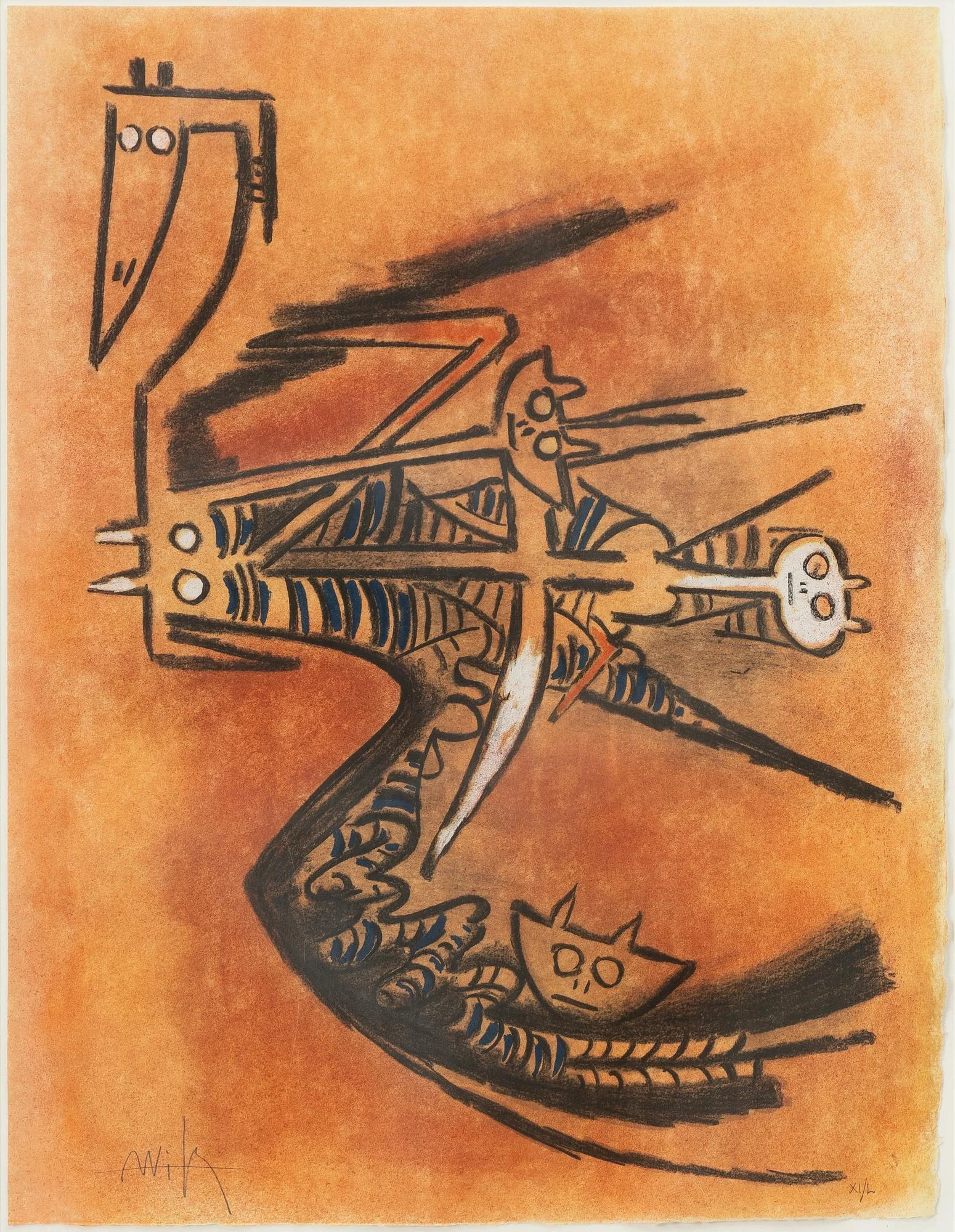 Wifredo Lam, "Soeur de la Gazelle" ur "Pleni Luna". — Konst/Grafik — Bukowskis