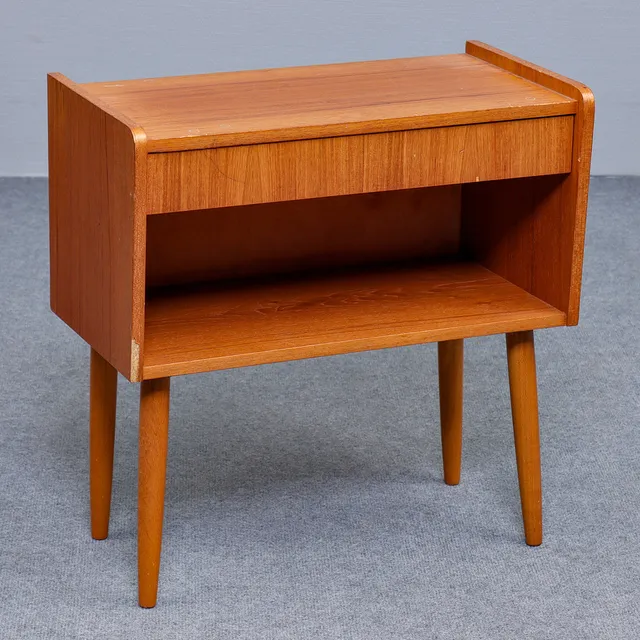 SÄNGBORD MED LÅDA, TEAK, 1950/1960-TAL.