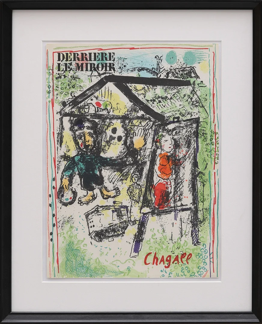 MARC CHAGALL. Färglitografi, omslag till Derrière le Miroir nr 182 1969. — Engravings & Prints — Crafoord Auktioner Malmö