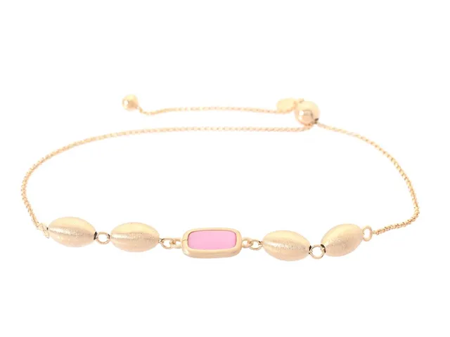MARCELLO PANE, armband, förgyllt sterlingsilver, rosa sten, justerbar längd, max 22 cm, vikt 3,4 g.