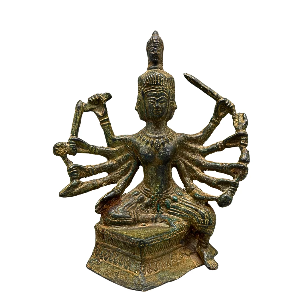 GUSSFIGUR DER HINDUISTISCHEN GOTTHEIT DURGA. — Other — Auktionshaus Stuber's Hammerschlag