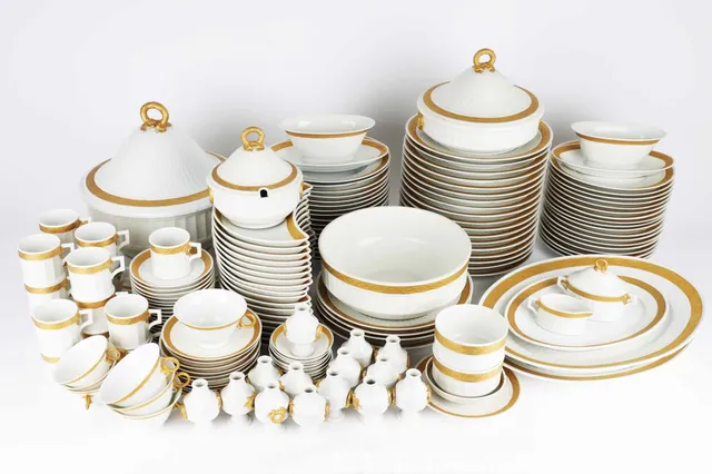Arnold Krog for Royal Copenhagen: 'Gold Fan' dinner and coffee service (166)