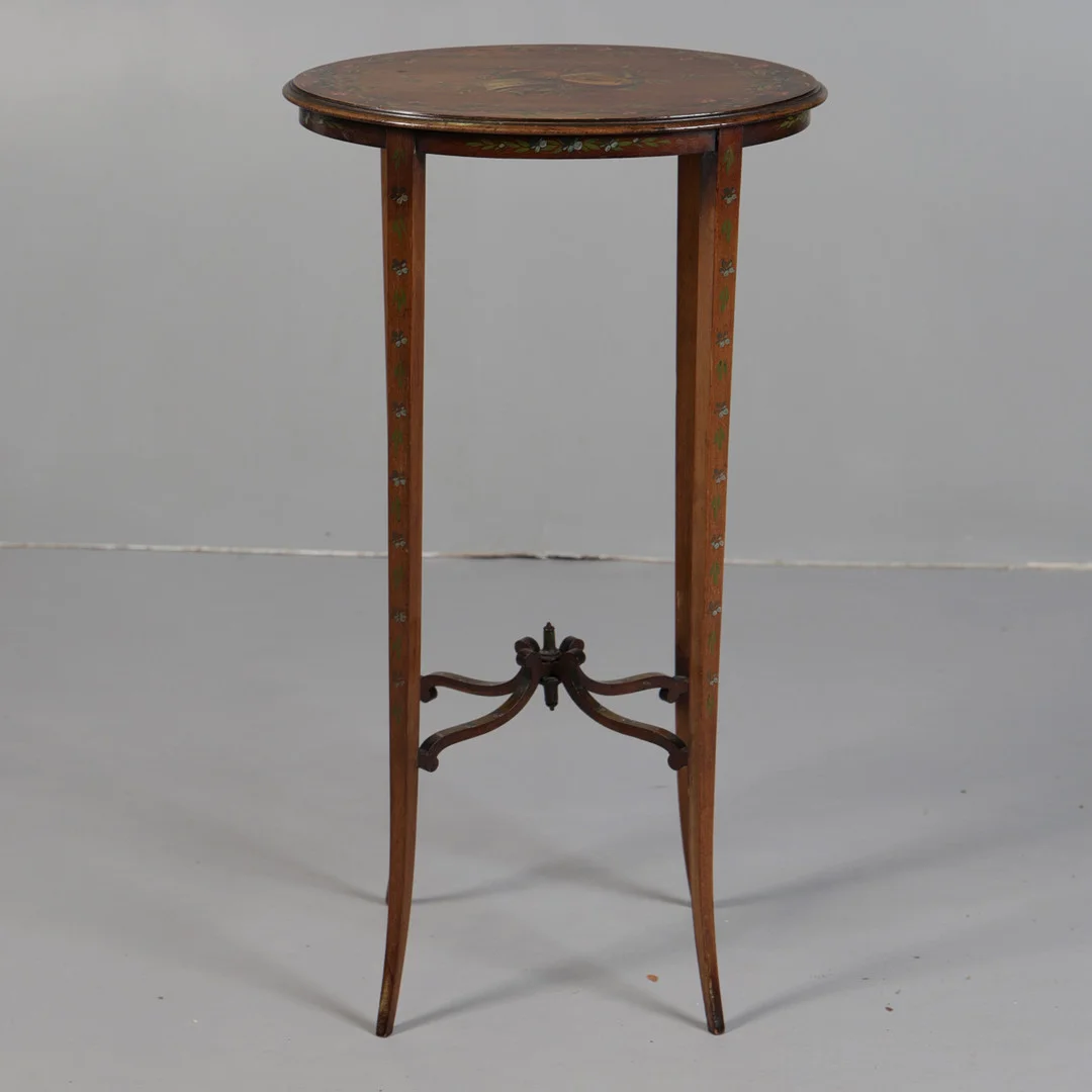 AN EDWARDIAN MAHOGANY PAINTED TABLE. — Tables — Bishop & Miller