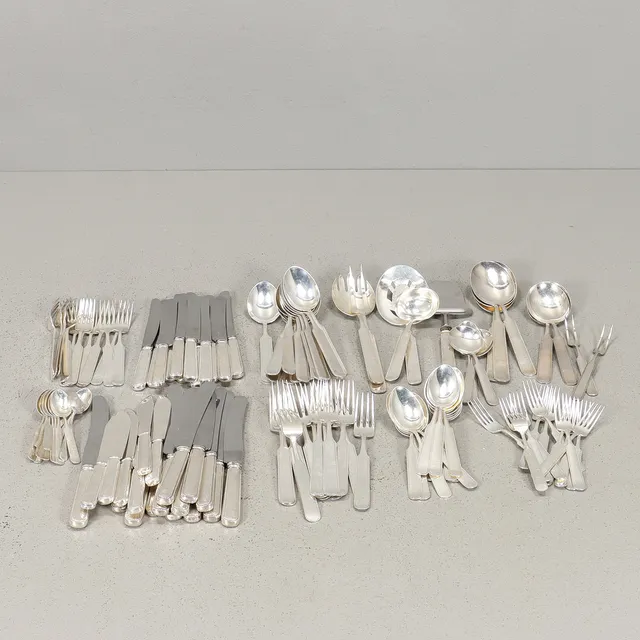 DAVID ANDERSEN. Bestickservis, silver, 119 delar, Norge, 1900-talets första hälft.