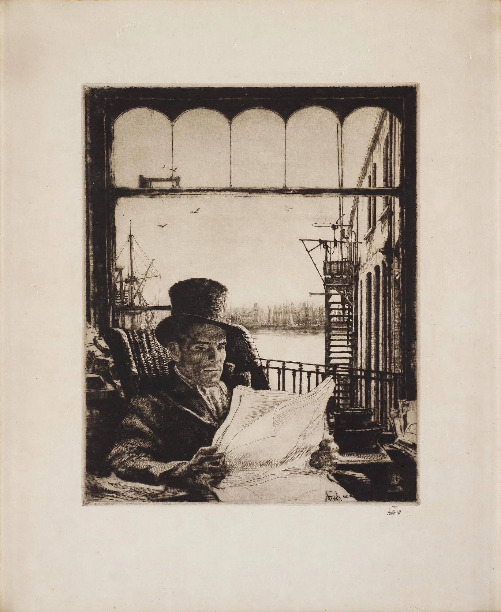 Axel Fridell, "Mr Simmons" (Tidningsläsaren). — Bukowskis