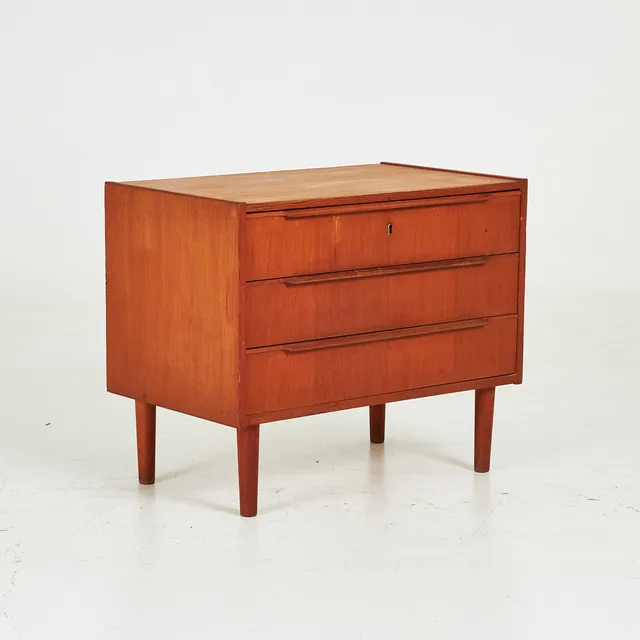 BYRÅ, 1960-tal, 3 lådor, furu samt furufaner.