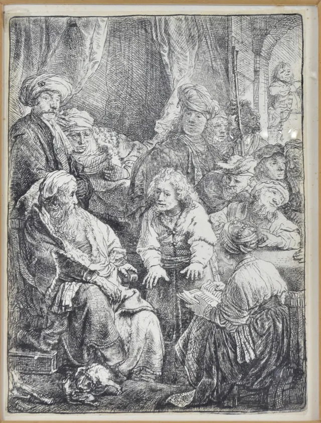 REMBRANDT VAN RIJN. etsning, Josef berättar om sin dröm 1638.
