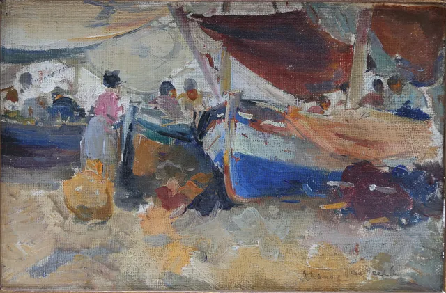 ARCADI MAS I FONDEVILA. Boats on the beach.