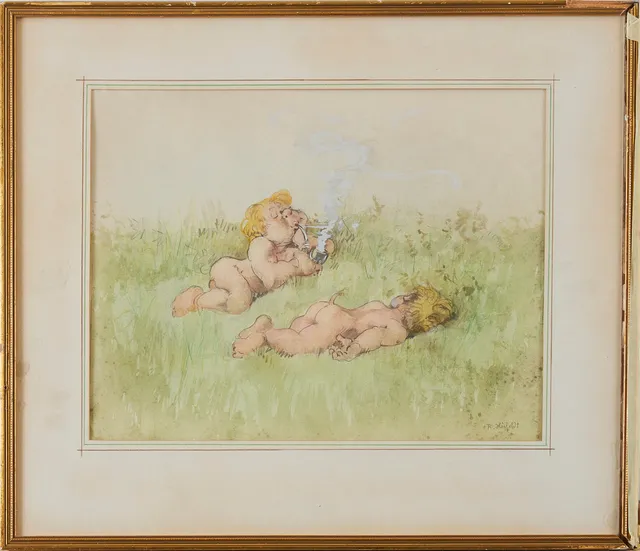 ROBERT HÖGFELDT. Troll, gouache.