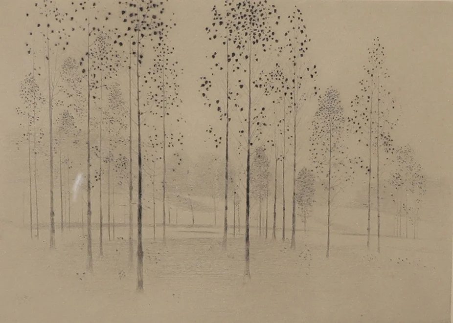 GUNNAR NORRMAN. "Popplar", torrnål, signerad G. Norrman 1975. — Engravings & Prints — Helsingborgs Auktionskammare
