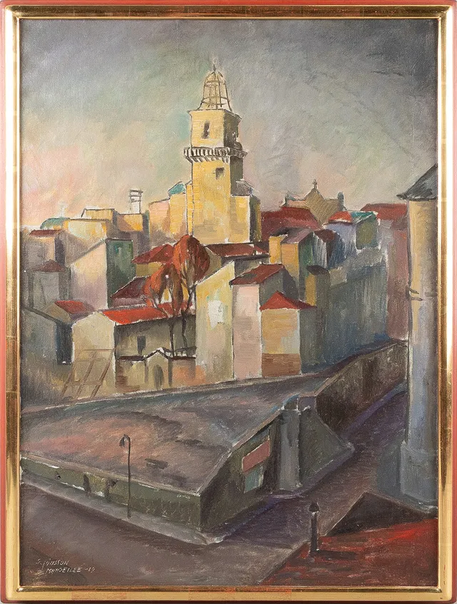 ERIK JÖNSSON. Olja på duk, "Marseille".
