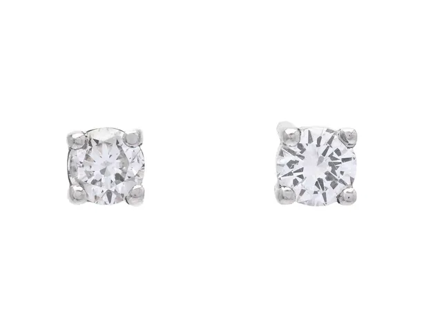 ENSTENSÖRHÄNGEN, 18K vitguld, 2 briljantslipade diamanter ca 0,42 ctv, ca TW-TCr/VS-P, vikt 1,5 g, stift, ena diamanten med inneslutning som når ytan.