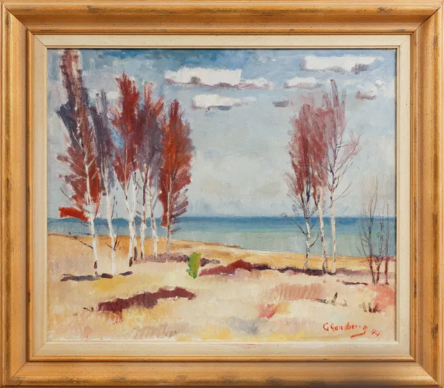GUNNAR SANDBERG. Landskapsbild, olja på duk, signerad.