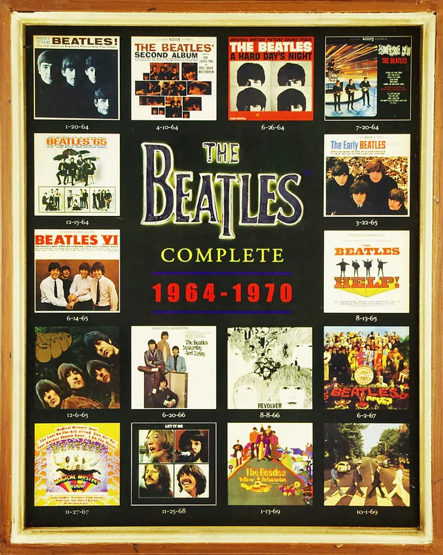 BEATLES COMPLETE 1964-1970, tryck med namnet i relief.