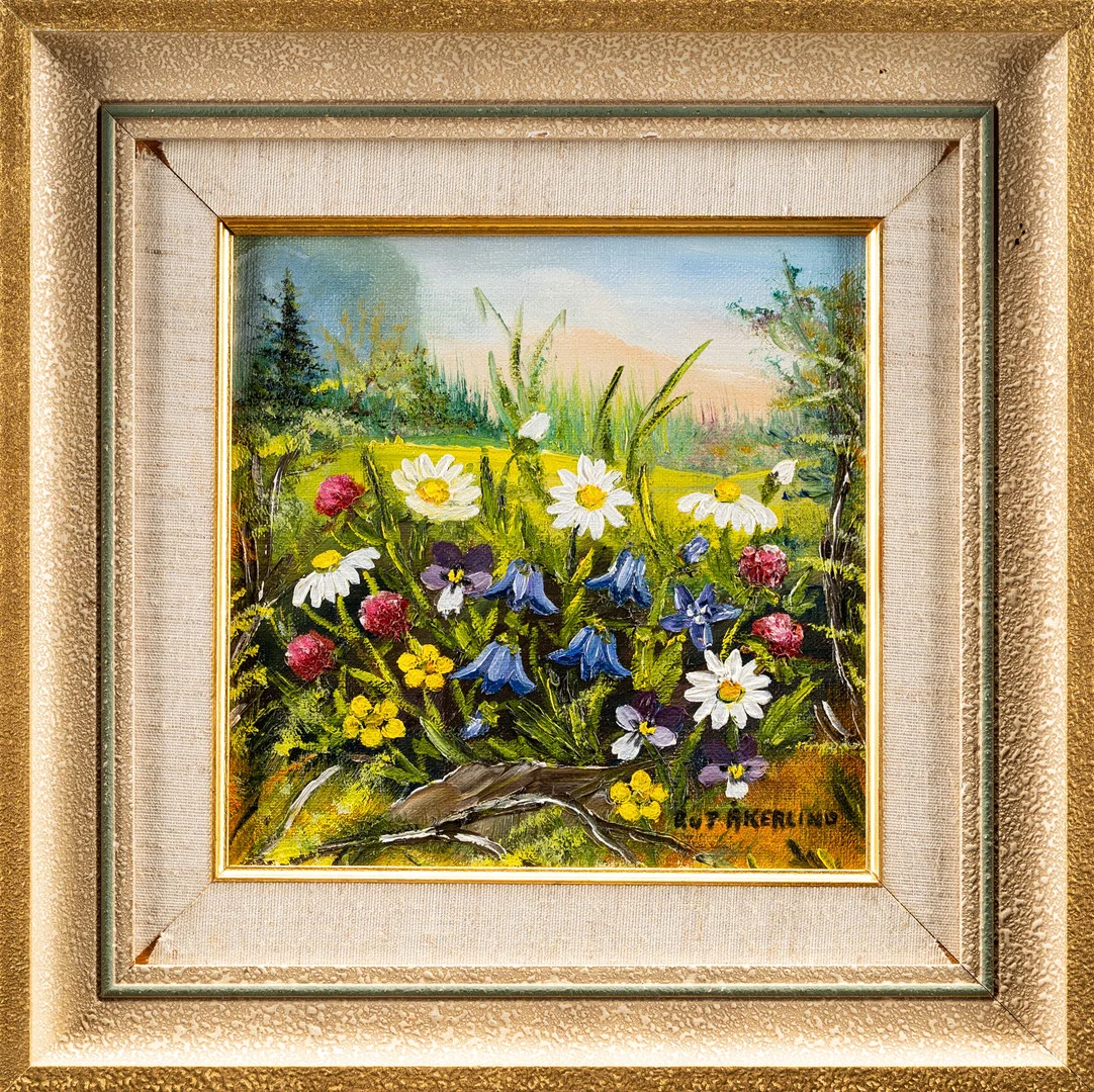 RUT ÅKERLIND. Olja på duk, Landskapsmotiv, Signerad. — Paintings — Norrlands Auktionsverk