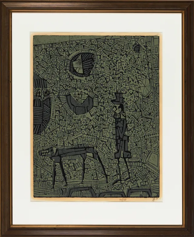 Janssen, Horst — "Mann mit Hund" 1961/1987