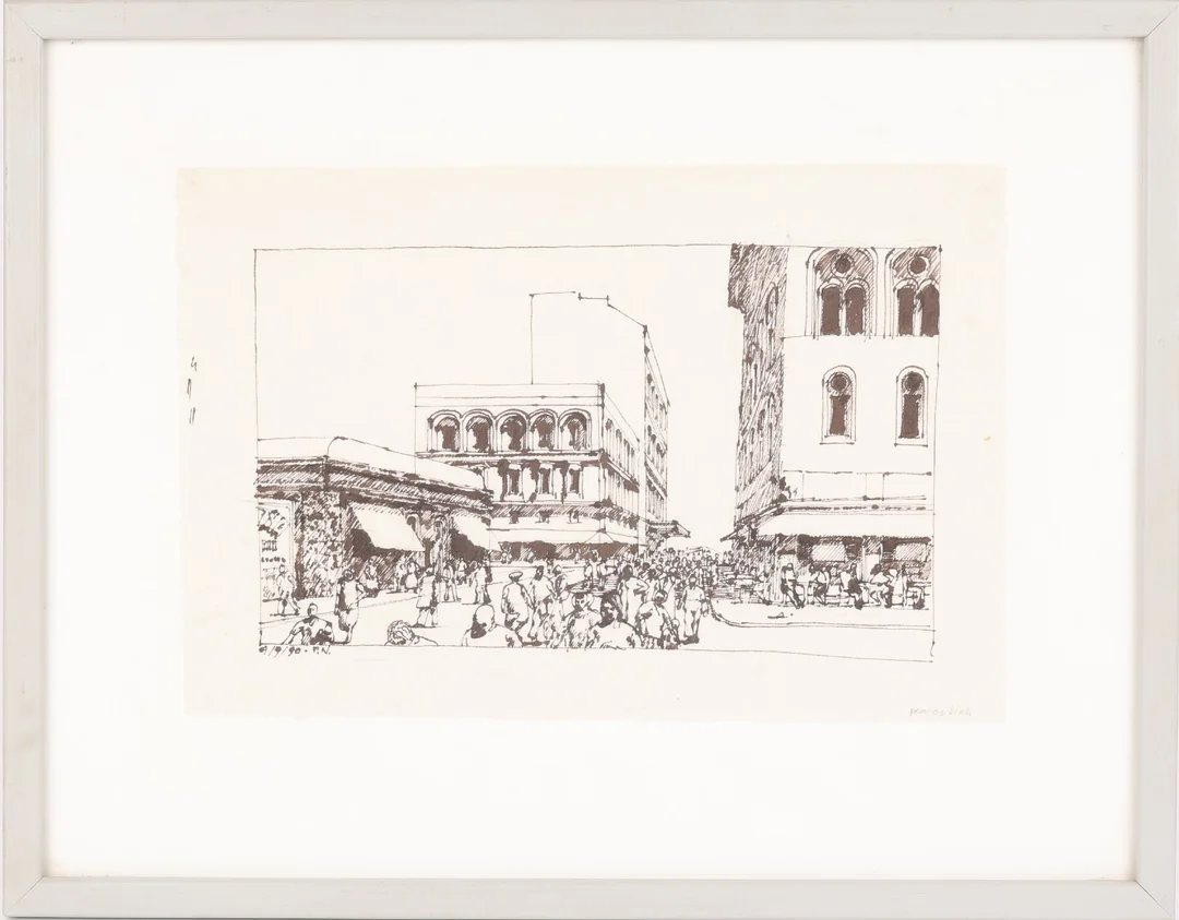 Palle Nielsen: City Party, pen and ink 1990 (cd) — Paintings and sculptures/Drawings — Lauritz