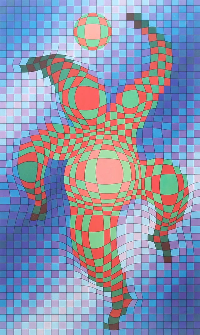 VICTOR VASARELY. Affisch, Vasarely, Galerie Börjeson, 1987, osignerad.