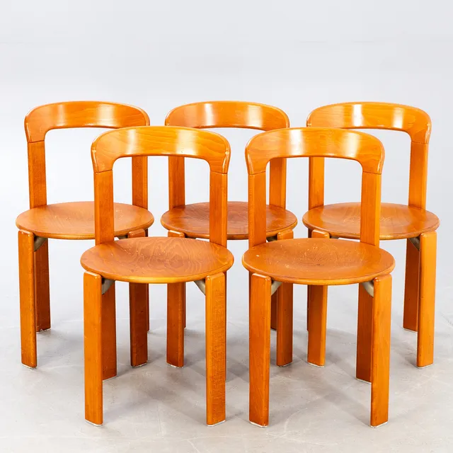 BRUNO REY. Kusch & Co. 3 'Rey Chair 33' Stühle. 1970er Jahre (5).