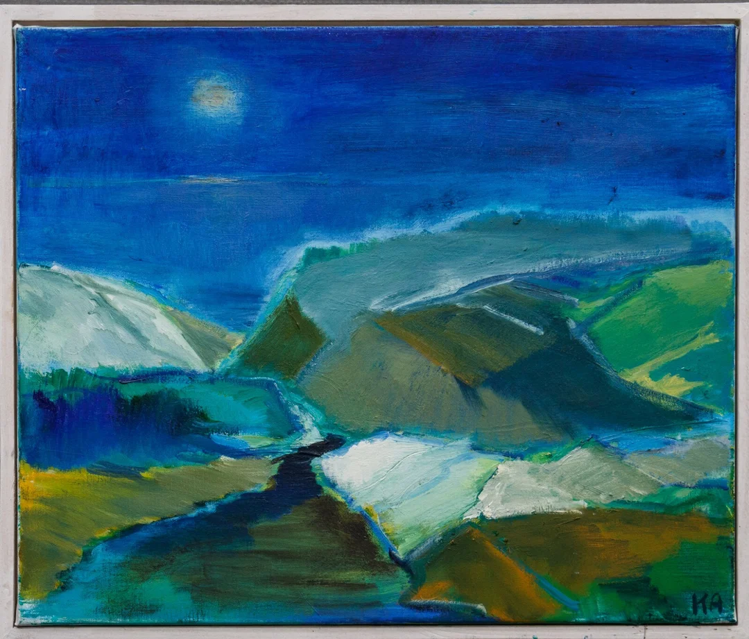 Kirsten Vibeke Andersen cd. Akryl på lærred. Månenat — Paintings and sculptures/Modern pictorial arts — Lauritz