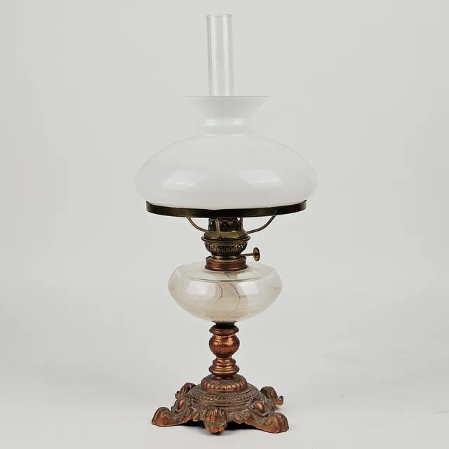 BORDSFOTOGENLAMPA, metall och glas, omkring år 1900.