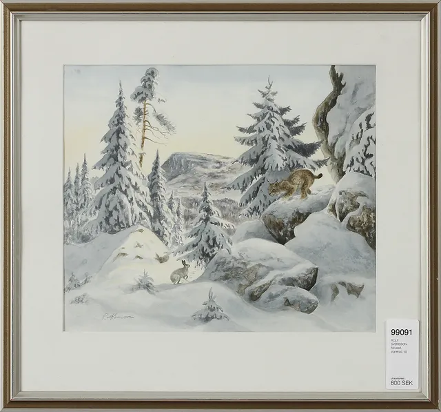 ROLF SVENSSON. Akvarell, signerad.