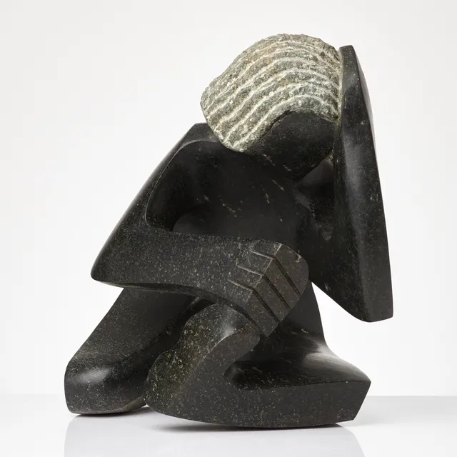 Skulptur i firgural form, troligen Zimbawe, Sigenrad Gemali, soapstone.