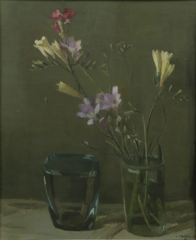 LEOPOLD MORSING. OLJA på pannå, signerad, 1900-tal.