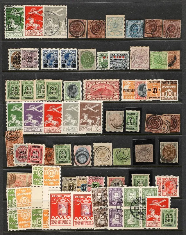 Denmark. Stockcard with varius better issues