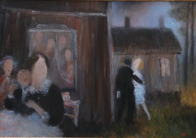 KJELL SUNDBERG. Olja på pannå, "Karlsson och pigan", signerad 1981.